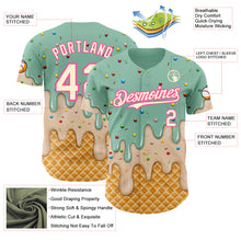 Laden Sie das Bild in den Galerie-Viewer, Custom Ice Blue Cream-Pink Ice Cream Waffle Foodie Dessert Authentic Baseball Jersey
