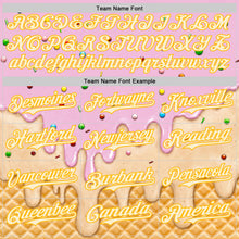 Laden Sie das Bild in den Galerie-Viewer, Custom Light Pink Cream-Gold Ice Cream Waffle Foodie Dessert Authentic Baseball Jersey
