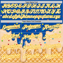 Laden Sie das Bild in den Galerie-Viewer, Custom Royal Cream-Gold Ice Cream Waffle Foodie Dessert Authentic Baseball Jersey
