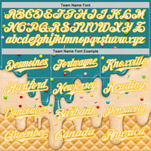 Загрузить изображение в средство просмотра галереи, Custom Teal Cream-Gold Ice Cream Waffle Foodie Dessert Authentic Baseball Jersey
