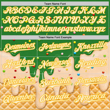 Laden Sie das Bild in den Galerie-Viewer, Custom Grass Green Cream-Gold Ice Cream Waffle Foodie Dessert Authentic Baseball Jersey
