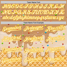 Laden Sie das Bild in den Galerie-Viewer, Custom Tan Cream-Gold Ice Cream Waffle Foodie Dessert Authentic Baseball Jersey
