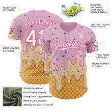 Laden Sie das Bild in den Galerie-Viewer, Custom Light Pink Cream-Pink Ice Cream Waffle Foodie Dessert Authentic Baseball Jersey

