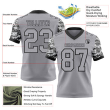 Laden Sie das Bild in den Galerie-Viewer, Custom Gray-Black Authentic Camo Two Tone Salute To Service 7V7 Flag Football Jersey

