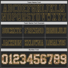 Загрузить изображение в средство просмотра галереи, Custom Black-Old Gold Authentic Camo Two Tone Salute To Service 7V7 Flag Football Jersey
