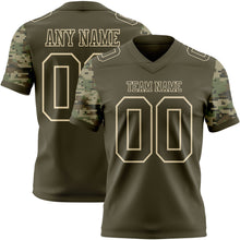 Загрузить изображение в средство просмотра галереи, Custom Olive-Cream Authentic Camo Two Tone Salute To Service 7V7 Flag Football Jersey
