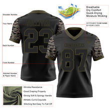 Laden Sie das Bild in den Galerie-Viewer, Custom Black-Olive Authentic Camo Two Tone Salute To Service 7V7 Flag Football Jersey
