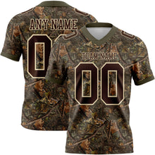 Laden Sie das Bild in den Galerie-Viewer, Custom Camo Brown Cream-Olive Authentic Woodland Camouflage Salute To Service 7V7 Flag Football Jersey
