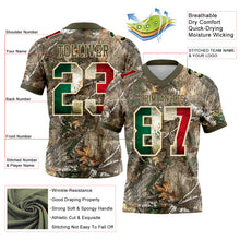 Laden Sie das Bild in den Galerie-Viewer, Custom Camo Vintage Mexican Flag Cream-Olive Authentic Woodland Camouflage Salute To Service 7V7 Flag Football Jersey
