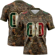 Laden Sie das Bild in den Galerie-Viewer, Custom Camo Vintage Mexican Flag Cream Brown-Olive Authentic Woodland Camouflage Salute To Service 7V7 Flag Football Jersey
