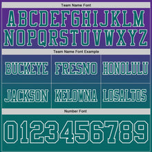Charger l'image dans la galerie, Custom Purple Teal-White Authentic Star Gradient 7V7 Flag Football Jersey
