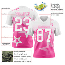 Laden Sie das Bild in den Galerie-Viewer, Custom White-Pink Authentic Star Gradient 7V7 Flag Football Jersey
