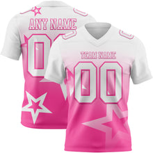Laden Sie das Bild in den Galerie-Viewer, Custom White-Pink Authentic Star Gradient 7V7 Flag Football Jersey
