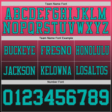 Laden Sie das Bild in den Galerie-Viewer, Custom Neon Pink Aqua-Black Authentic Star Gradient 7V7 Flag Football Jersey
