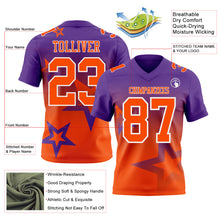 Charger l'image dans la galerie, Custom Purple Orange-White Authentic Star Gradient 7V7 Flag Football Jersey

