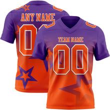 Charger l'image dans la galerie, Custom Purple Orange-White Authentic Star Gradient 7V7 Flag Football Jersey
