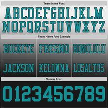 Laden Sie das Bild in den Galerie-Viewer, Custom White Teal-Black Authentic Star Gradient 7V7 Flag Football Jersey

