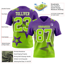 Charger l'image dans la galerie, Custom Purple Neon Green-White Authentic Star Gradient 7V7 Flag Football Jersey
