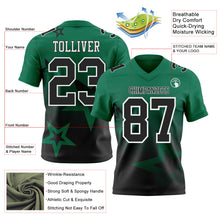 Laden Sie das Bild in den Galerie-Viewer, Custom Kelly Green Black-White Authentic Star Gradient 7V7 Flag Football Jersey
