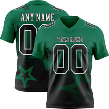 Laden Sie das Bild in den Galerie-Viewer, Custom Kelly Green Black-White Authentic Star Gradient 7V7 Flag Football Jersey

