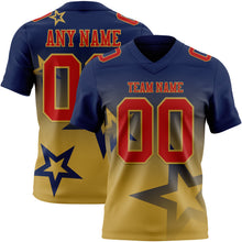 Laden Sie das Bild in den Galerie-Viewer, Custom Navy Red-Old Gold Authentic Star Gradient 7V7 Flag Football Jersey
