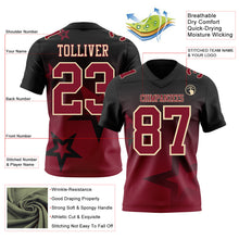 Laden Sie das Bild in den Galerie-Viewer, Custom Black Crimson-Cream Authentic Star Gradient 7V7 Flag Football Jersey
