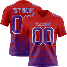 Laden Sie das Bild in den Galerie-Viewer, Custom Red Purple-White Authentic Fluid Wave Line Fade 7V7 Flag Football Jersey
