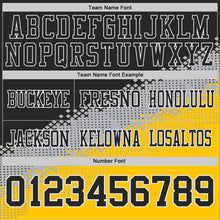 Laden Sie das Bild in den Galerie-Viewer, Custom Black Gray Yellow-White Authentic Geometric Gradient 7V7 Flag Football Jersey
