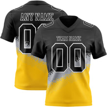 Laden Sie das Bild in den Galerie-Viewer, Custom Black Gray Yellow-White Authentic Geometric Gradient 7V7 Flag Football Jersey

