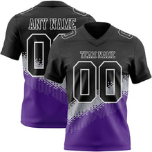 Laden Sie das Bild in den Galerie-Viewer, Custom Black Gray Purple-White Authentic Geometric Gradient 7V7 Flag Football Jersey
