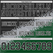 Laden Sie das Bild in den Galerie-Viewer, Custom Black Gray Green-White Authentic Geometric Gradient 7V7 Flag Football Jersey
