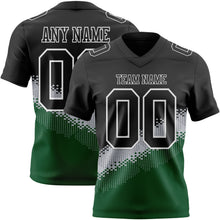 Laden Sie das Bild in den Galerie-Viewer, Custom Black Gray Green-White Authentic Geometric Gradient 7V7 Flag Football Jersey
