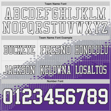 Загрузить изображение в средство просмотра галереи, Custom White Gray Purple-Black Authentic Geometric Gradient 7V7 Flag Football Jersey
