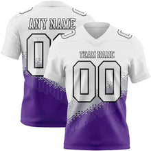 Загрузить изображение в средство просмотра галереи, Custom White Gray Purple-Black Authentic Geometric Gradient 7V7 Flag Football Jersey
