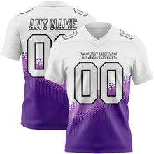 Загрузить изображение в средство просмотра галереи, Custom White Medium Purple Purple-Black Authentic Geometric Gradient 7V7 Flag Football Jersey
