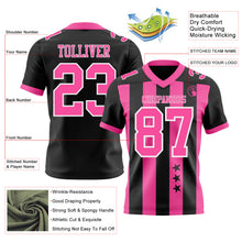 Загрузить изображение в средство просмотра галереи, Custom Black Pink-White Authentic Stars And Stripes 7V7 Flag Football Jersey
