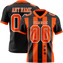 Laden Sie das Bild in den Galerie-Viewer, Custom Black Orange-White Authentic Stars And Stripes 7V7 Flag Football Jersey
