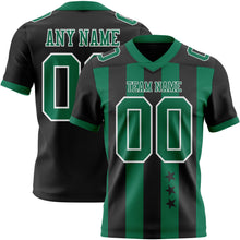 Laden Sie das Bild in den Galerie-Viewer, Custom Black Kelly Green-White Authentic Stars And Stripes 7V7 Flag Football Jersey
