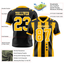 Charger l'image dans la galerie, Custom Black Gold-White Authentic Stars And Stripes 7V7 Flag Football Jersey
