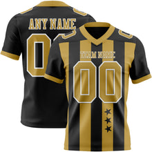 Charger l'image dans la galerie, Custom Black Old Gold-White Authentic Stars And Stripes 7V7 Flag Football Jersey

