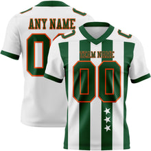 Laden Sie das Bild in den Galerie-Viewer, Custom White Green-Orange Authentic Stars And Stripes 7V7 Flag Football Jersey
