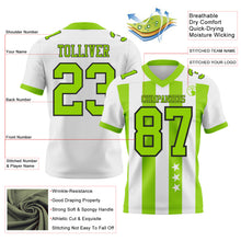Загрузить изображение в средство просмотра галереи, Custom White Neon Green-Black Authentic Stars And Stripes 7V7 Flag Football Jersey
