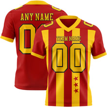 Charger l'image dans la galerie, Custom Red Yellow-Black Authentic Stars And Stripes 7V7 Flag Football Jersey
