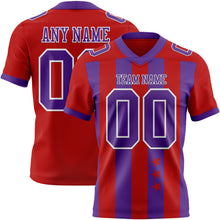 Laden Sie das Bild in den Galerie-Viewer, Custom Red Purple-White Authentic Stars And Stripes 7V7 Flag Football Jersey
