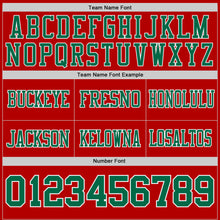 Загрузить изображение в средство просмотра галереи, Custom Red Kelly Green-White Authentic Stars And Stripes 7V7 Flag Football Jersey
