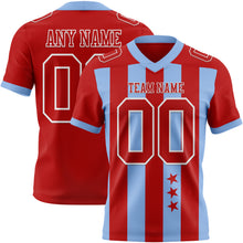 Laden Sie das Bild in den Galerie-Viewer, Custom Red Light Blue-White Authentic Stars And Stripes 7V7 Flag Football Jersey
