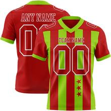 Charger l'image dans la galerie, Custom Red Neon Green-White Authentic Stars And Stripes 7V7 Flag Football Jersey

