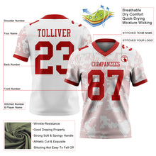 Laden Sie das Bild in den Galerie-Viewer, Custom White-Red Authentic Abstract Fluid Line 3D Pattern 7V7 Flag Football Jersey
