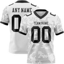Laden Sie das Bild in den Galerie-Viewer, Custom White-Black Authentic Abstract Fluid Line 3D Pattern 7V7 Flag Football Jersey
