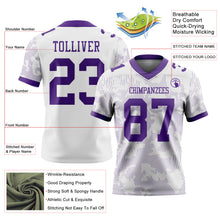 Загрузить изображение в средство просмотра галереи, Custom White-Purple Authentic Abstract Fluid Line 3D Pattern 7V7 Flag Football Jersey
